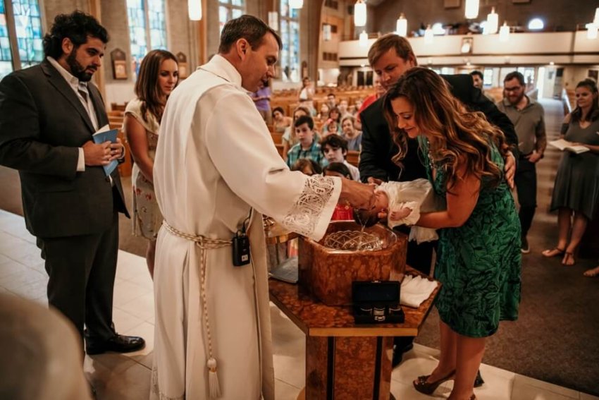 Baptism Baby Water Godparents St Philomena Catholic Church